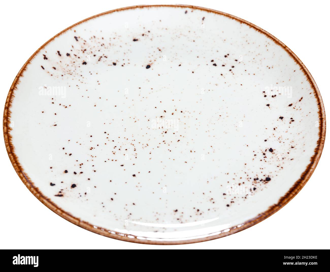 Empty round light plate on white background Stock Photo - Alamy
