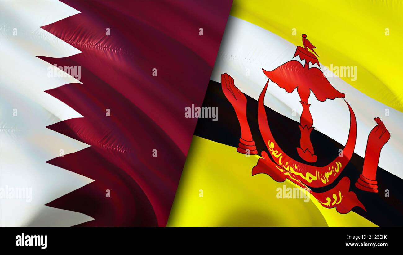 Qatar and Brunei flags. 3D Waving flag design. Brunei Qatar flag, picture, wallpaper. Qatar vs Brunei image,3D rendering. Qatar Brunei relations allia Stock Photo - Alamy Qatar and Brunei flags. 3D Waving flag design. Brunei Qatar flag, picture, wallpaper. Qatar vs Brunei image,3D rendering. Qatar Brunei relations allia Stock Photo - Alamy