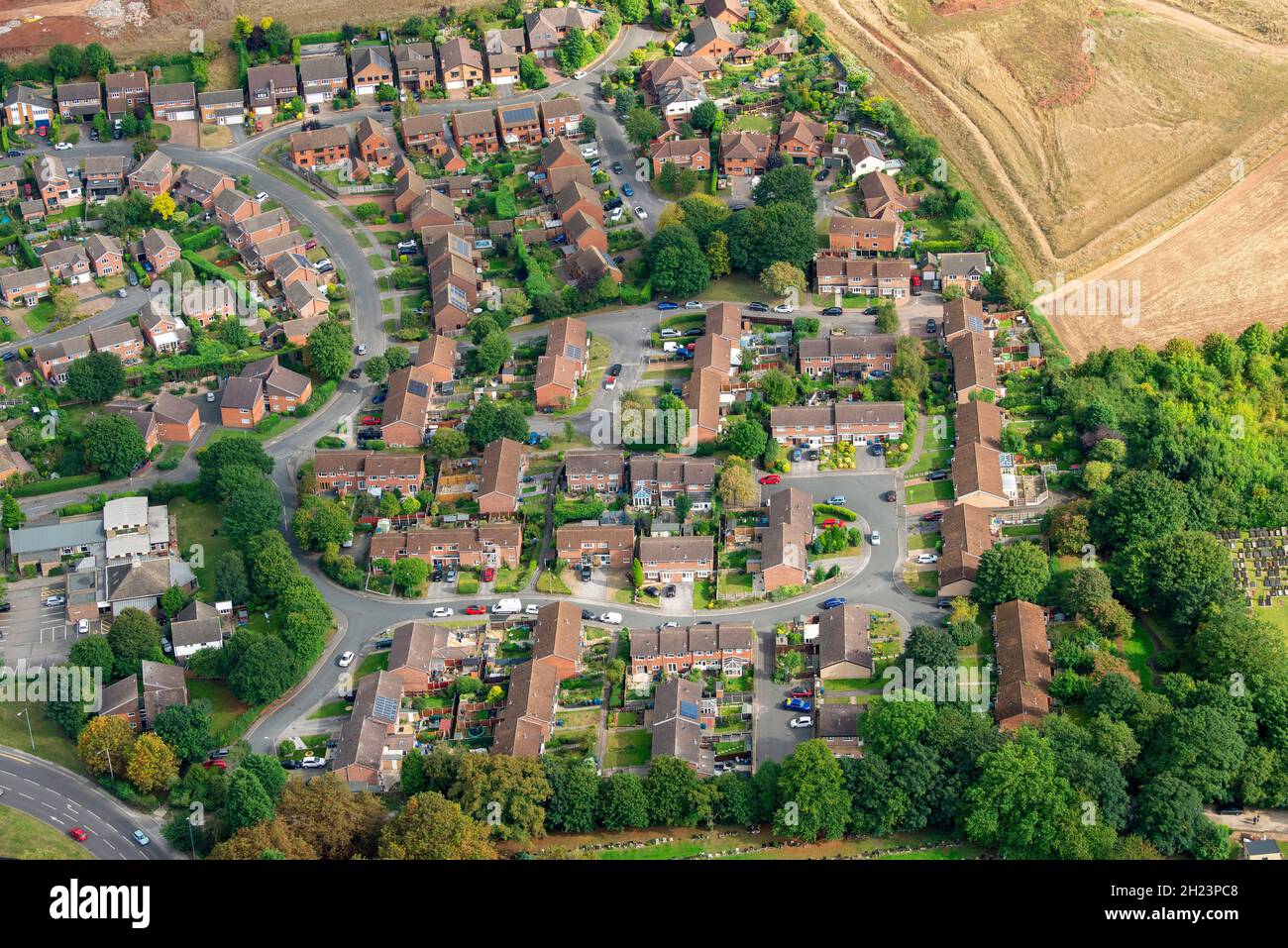 Aerial Image of West Bridgford in Nottingham Nottinghamshire England UK