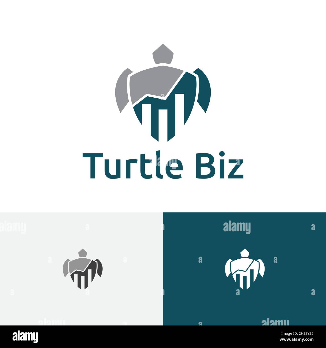 Turtle Business Economic Financial Graph Chart Logo Stock Vector