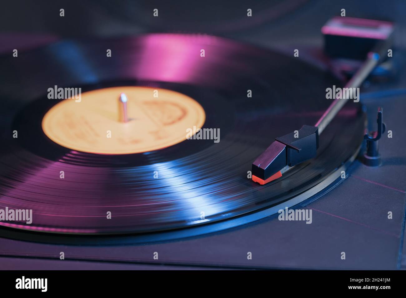 Retro vinyl record player playing the LP album Stock Photo - Alamy