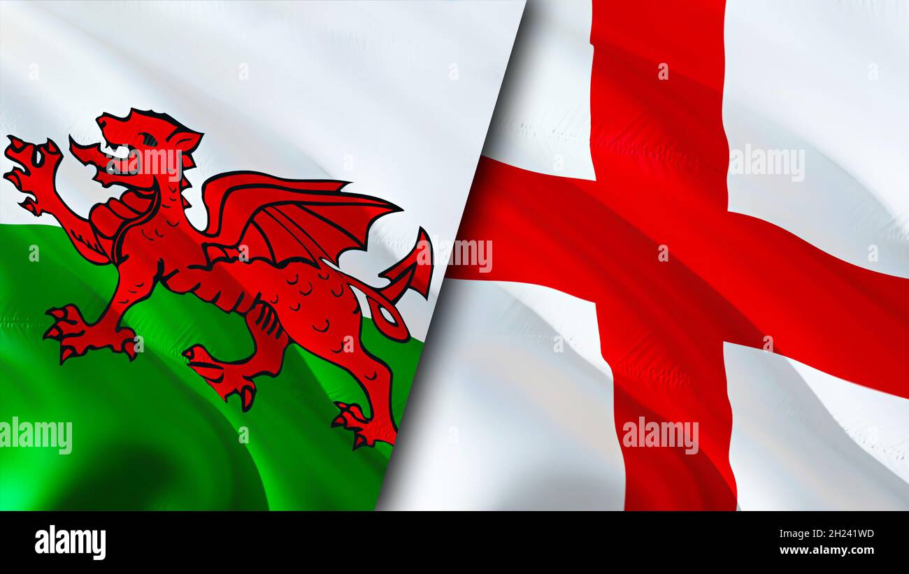 Wales And England Flags 3D Waving Flag Design England Wales Flag wales-and-england-flags-3d-waving-flag-design-england-wales-flag