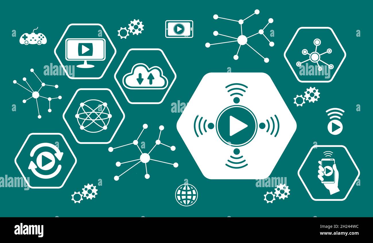 Live stream video icons hi-res stock photography and images - Alamy