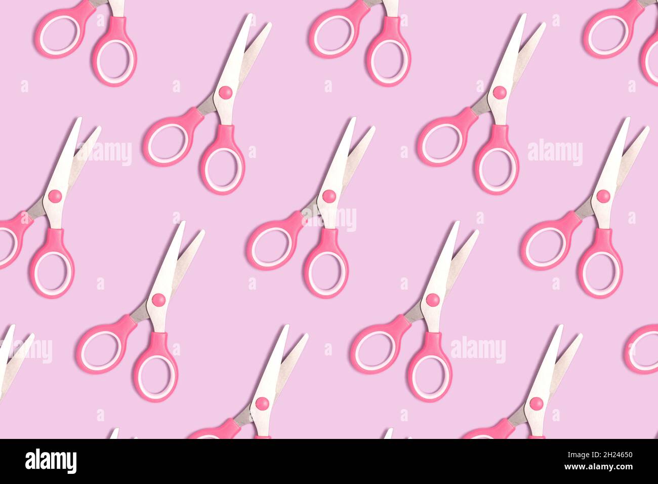 Pink Violet Scissors Pattern made of pink scissors on a purple pastel background. Creative ...