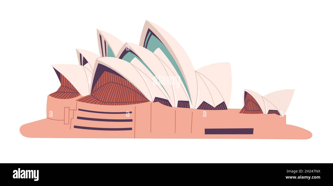 Australia Sydney Opera House isolated vector illustration Stock Vector