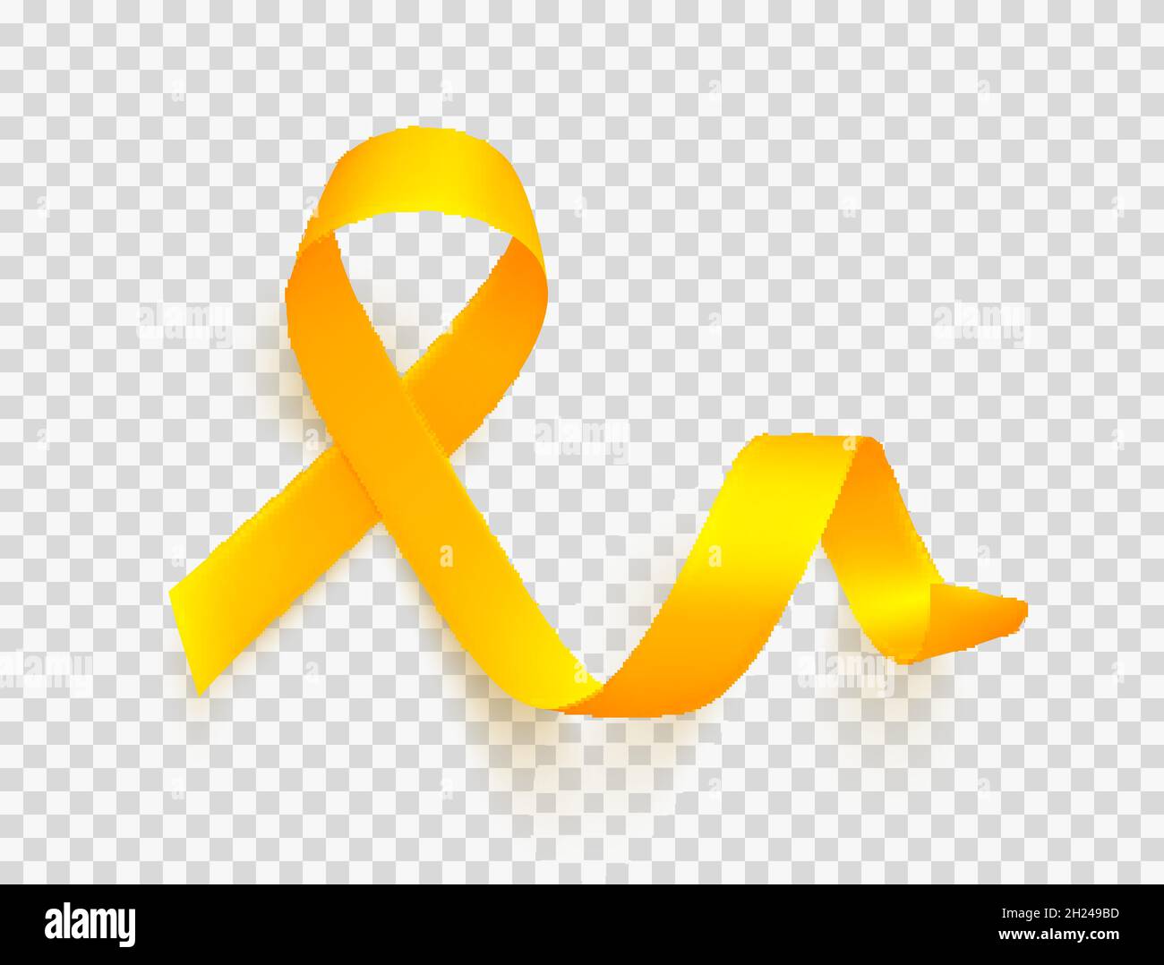 Realistic gold ribbon over transparent background. World childhood cancer  symbol, vector illustration. Template for poster for cancer awareness month  Stock Vector Image & Art - Alamy