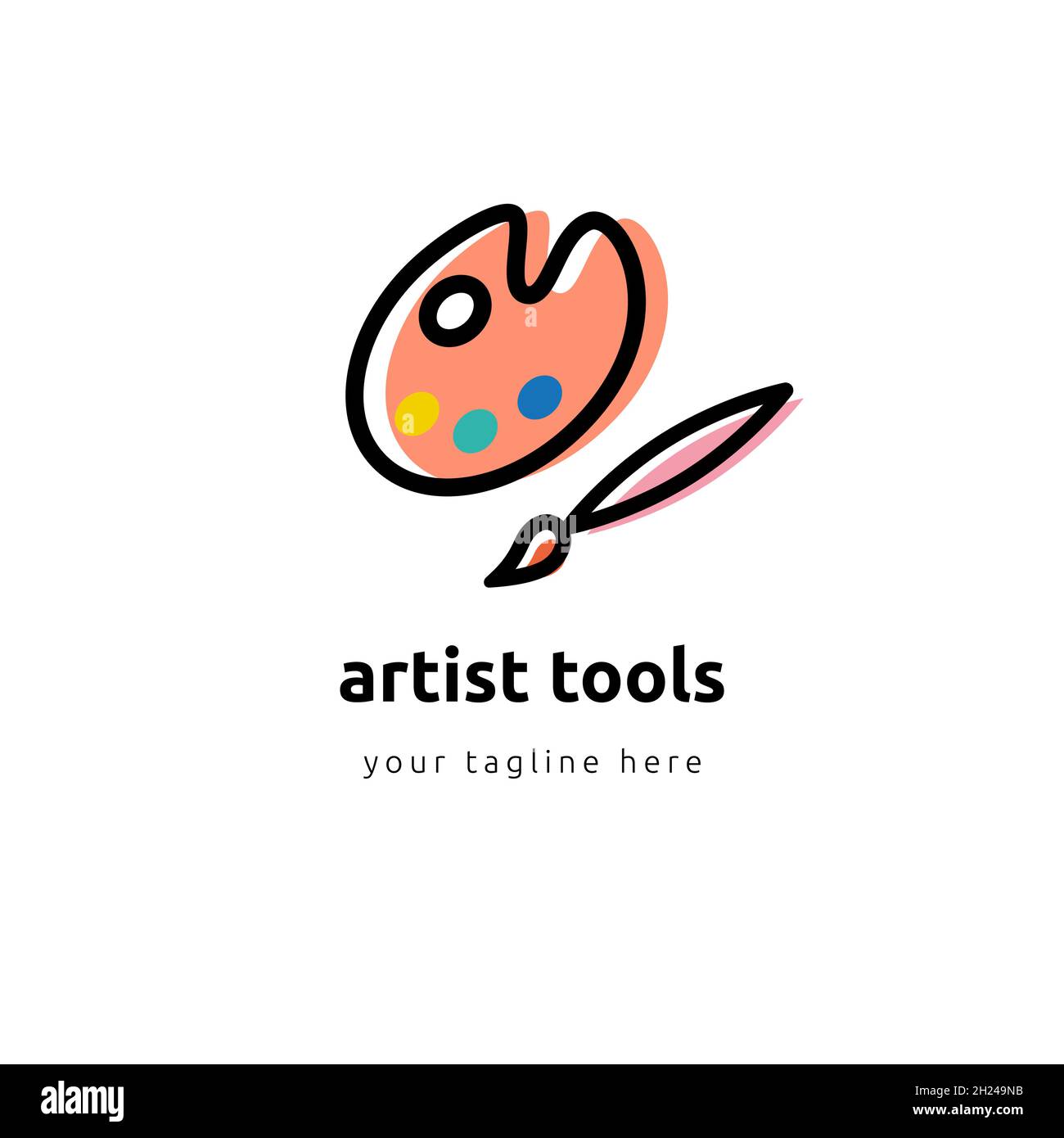 Art tools flat style icon set. Drawing tool, artist objects