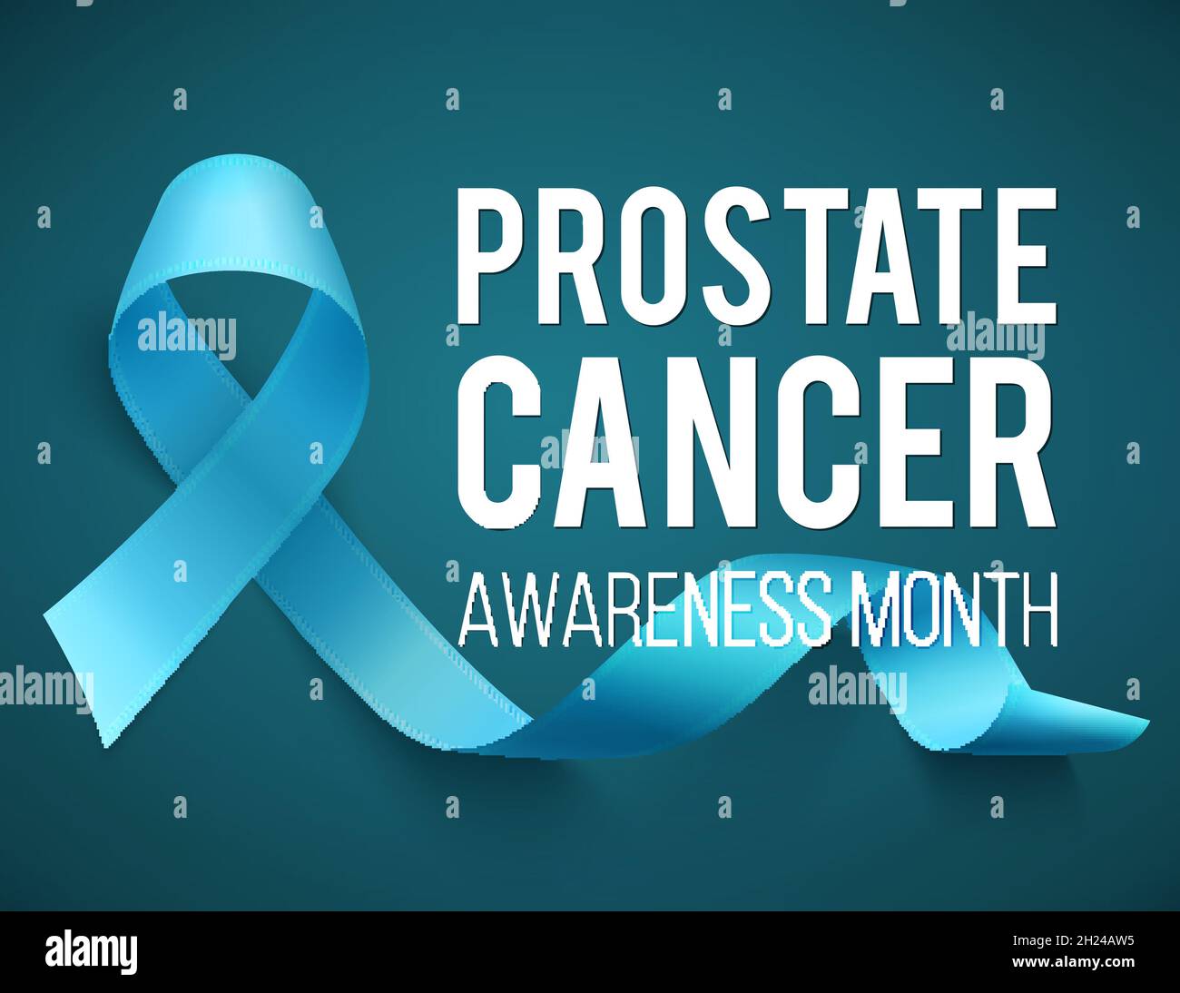 Realistic Blue Ribbon World Prostate Cancer Day Symbol In November Vector Illustration Poster 0440