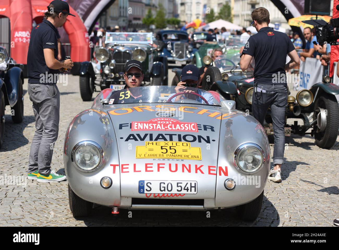 Die Ennstal-Classic ist eine der bekanntesten Oldtimer-Rallyes in Österreich und Europa für historische Automobile - The Ennstal-Classic is one of the Stock Photo
