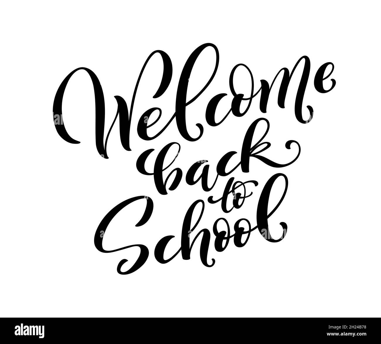 Handdrawn lettering back to school. Design template for school
