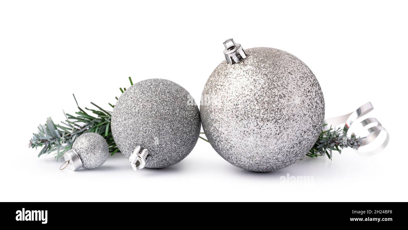 Christmas decoration balls isolated on white background Stock Photo - Alamy