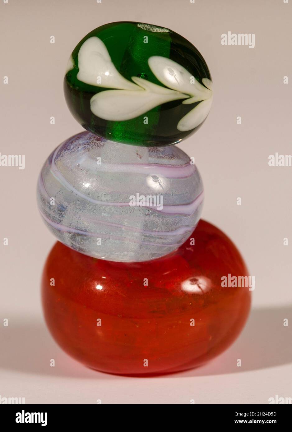 Handmade colourful glass beads Stock Photo