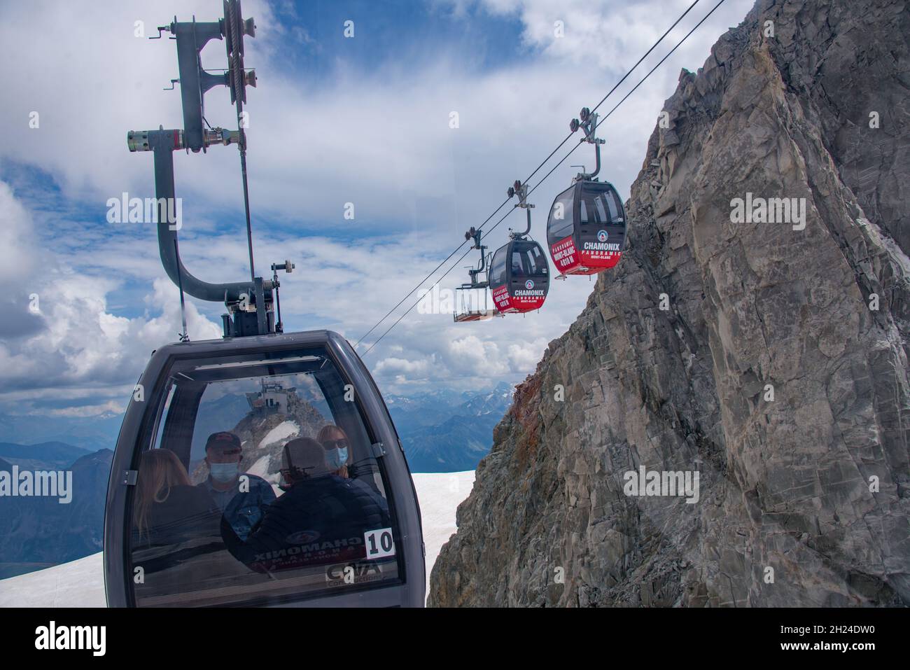 Europe, France, Chamonix Panoramic, Pointe Helbronner, Mont-Blanc Stock Photo