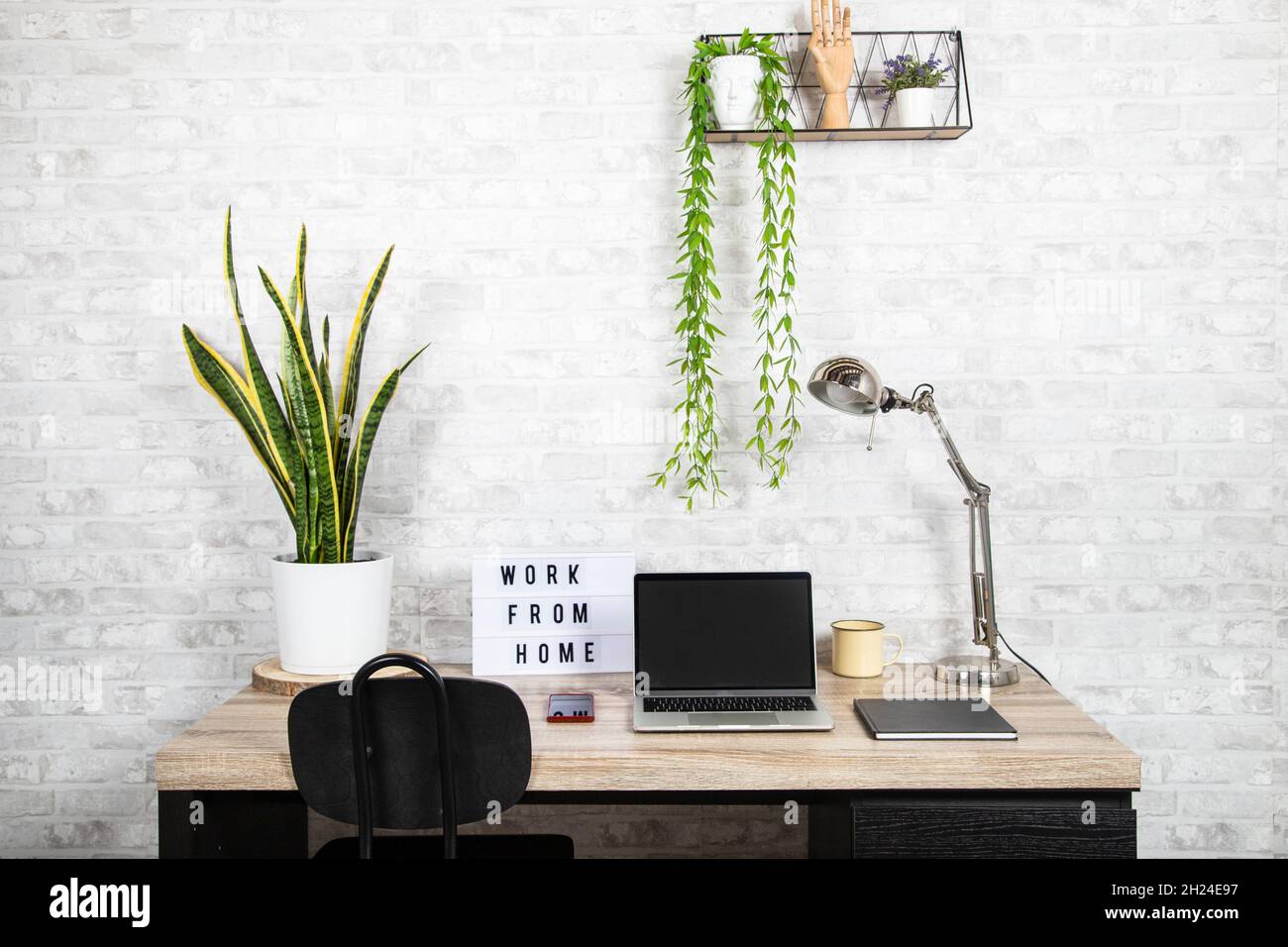 Work space at home. Home office and telecommuting concept Stock Photo