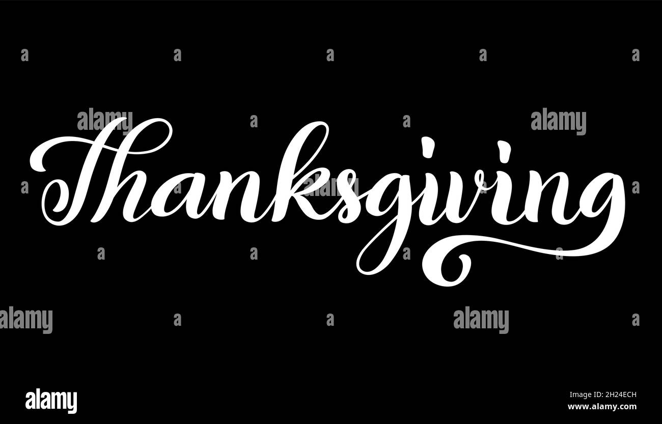 Happy thanksgiving day vector template Black and White Stock Photos ...