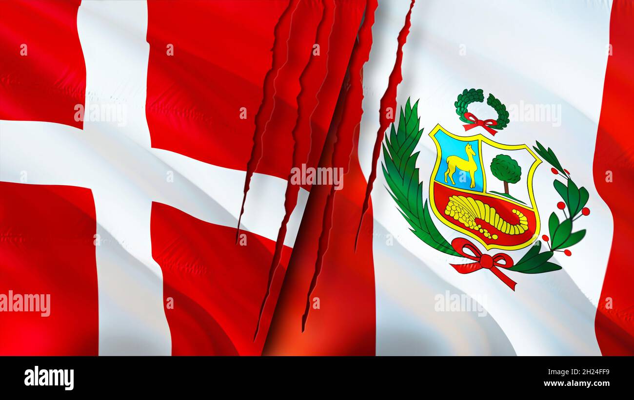 Denmark And Peru Flags With Scar Concept Waving Flag 3d Rendering Peru And Denmark Conflict Concept Denmark Peru Relations Concept Flag Of Denmark Stock Photo Alamy