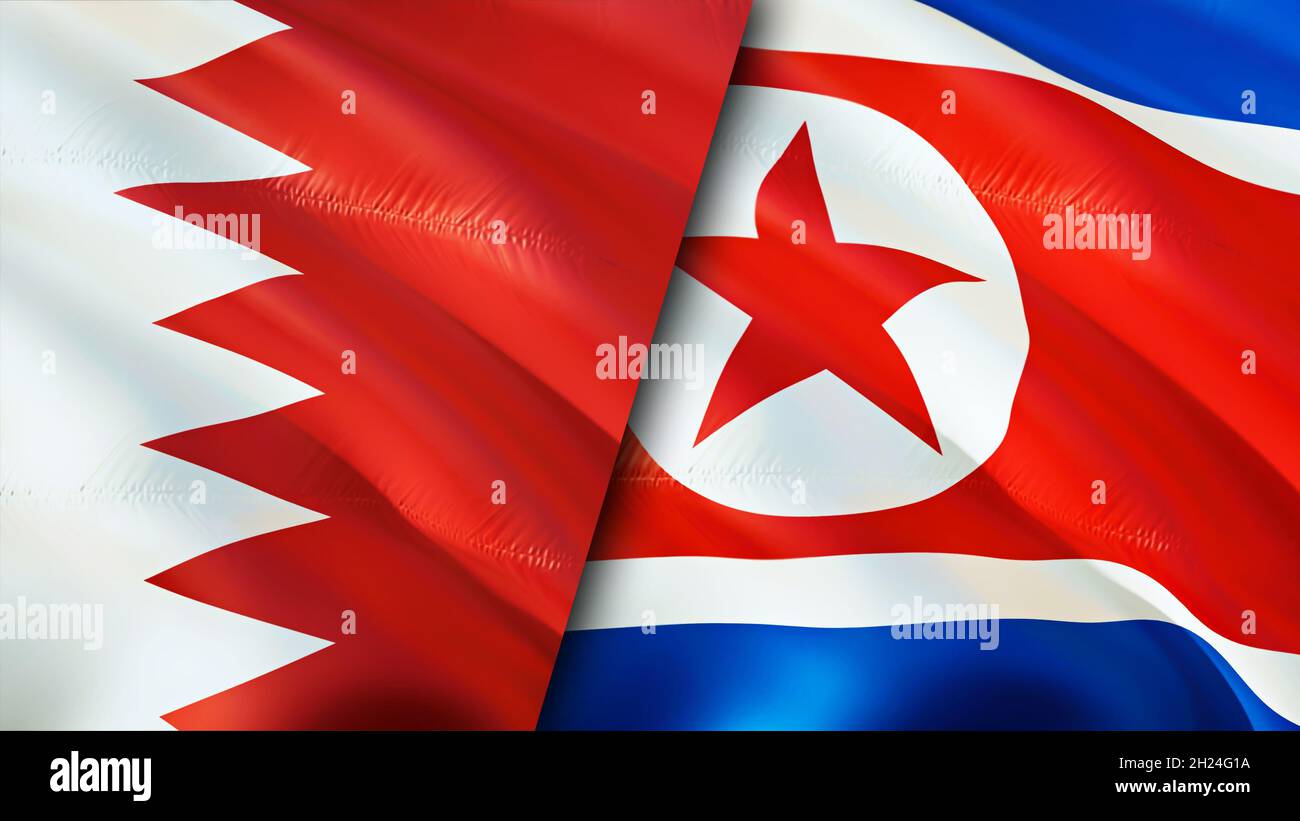 Bahrain And North Korea Flags 3d Waving Flag Design North Korea Bahrain Flag Picture Wallpaper Bahrain Vs North Korea Image 3d Rendering Bahrain Stock Photo Alamy
