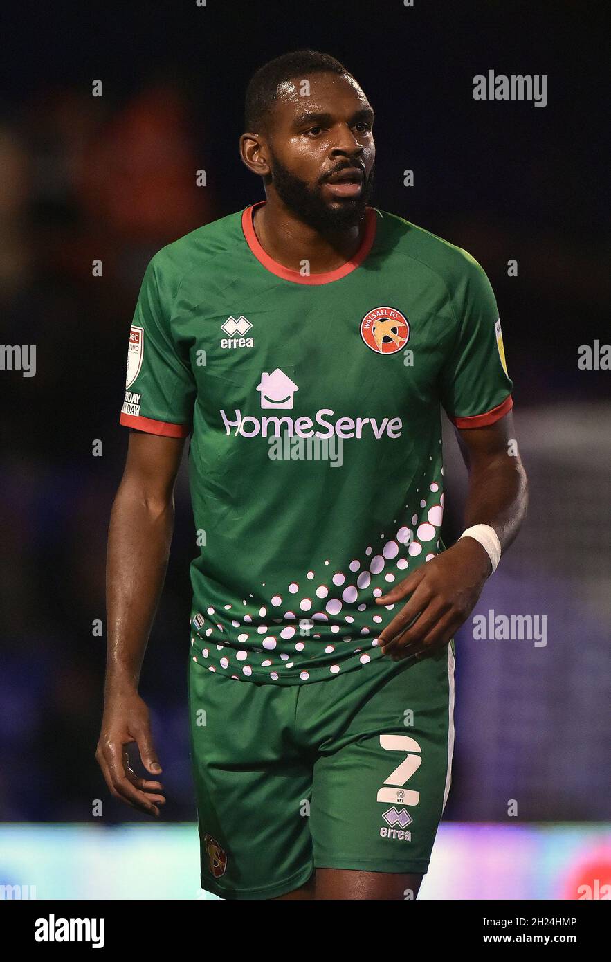 OLDHAM, UK. OCT 19TH Hayden White of Walsall Football Club during the Sky Bet League 2 match between Oldham Athletic and Walsall at Boundary Park, Oldham on Tuesday 19th October 2021. (Credit: Eddie Garvey | MI News) Credit: MI News & Sport /Alamy Live News Stock Photo
