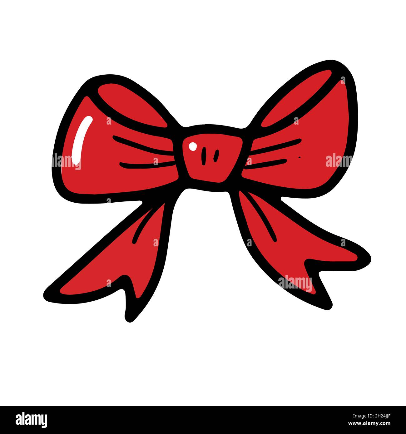 Ribbon bow with black outline doodle style Stock Vector Image & Art Alamy