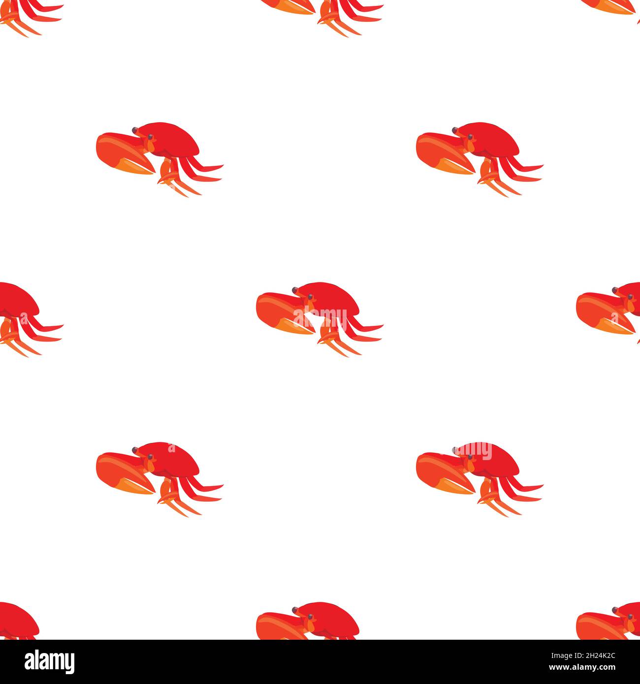 Red crab with big claws pattern seamless background texture repeat ...