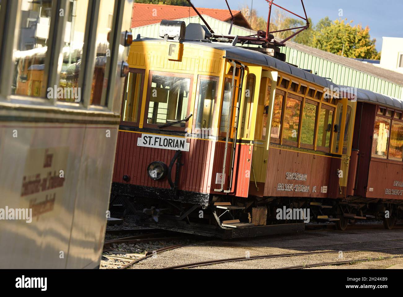 Die frühere, historische Florianerbahn in Sankt Florian, Österreich, Europa - The former, historic Florian railway in Sankt Florian, Austria, Europe Stock Photo