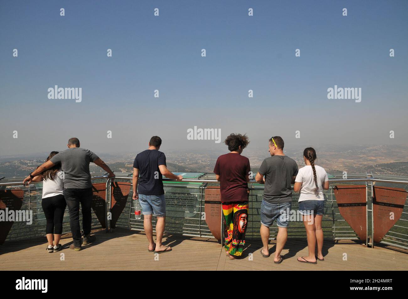 Looking into Lebanon from the Israeli side of the Israel - Lebanon Border Stock Photo