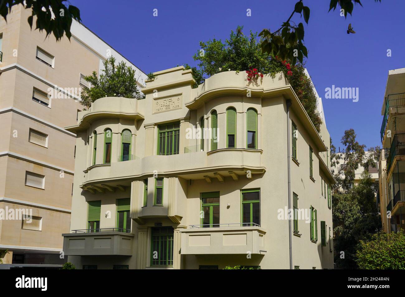 Neeman [Ne'eman] House (at 19 Pinsker street, Tel Aviv) designed by architect Arie Shtreimer in 1928 as a family residence in the Eclectic Style Stock Photo