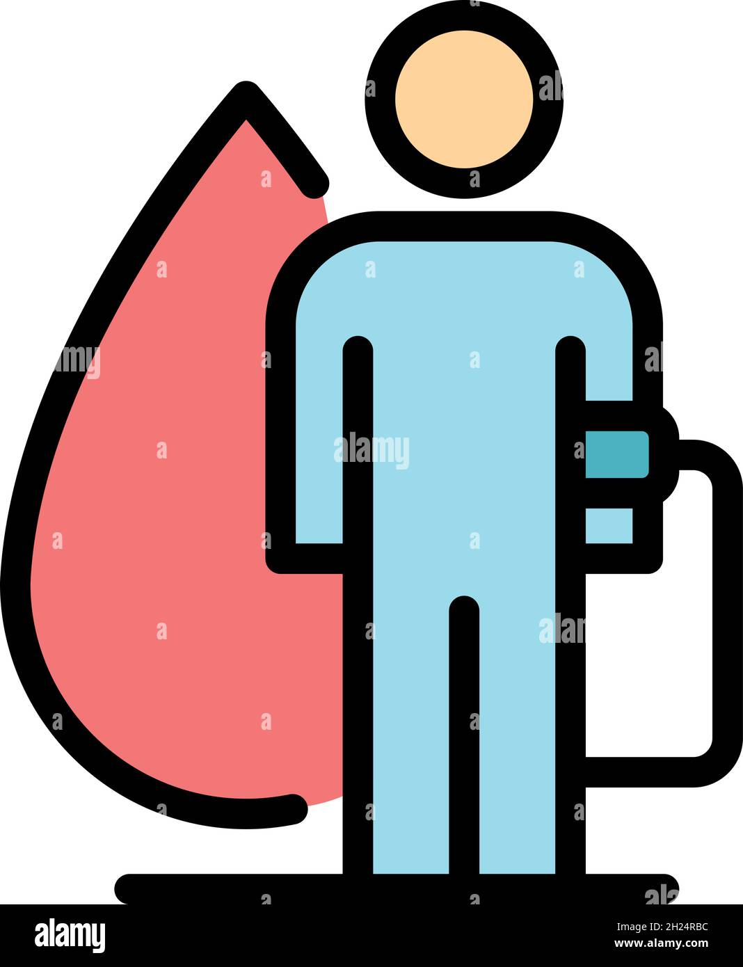 Man blood transfusion icon. Outline man blood transfusion vector icon