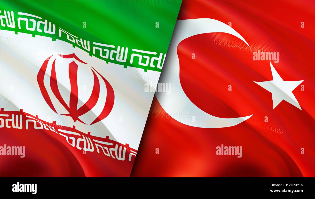 Iran and Turkey flags. 3D Waving flag design. Turkey Iran flag, picture,  wallpaper. Iran vs Turkey image,3D rendering. Iran Turkey relations  alliance Stock Photo - Alamy