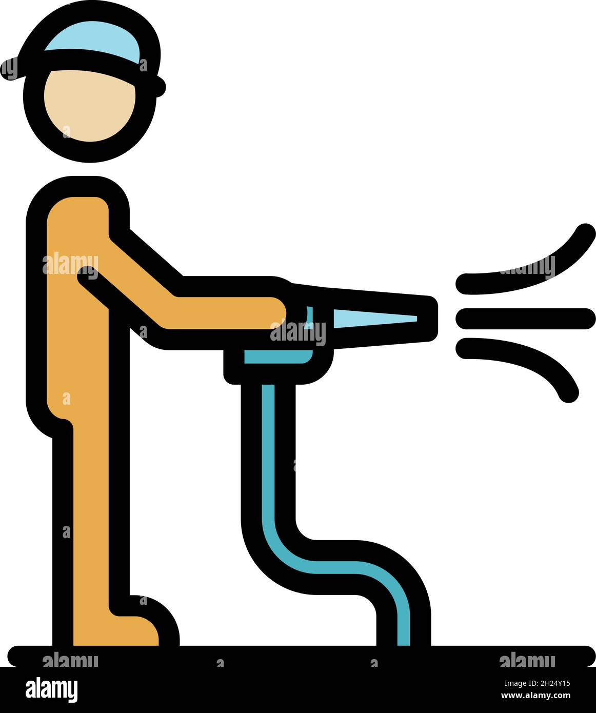 Firefighter water icon. Outline firefighter water vector icon color