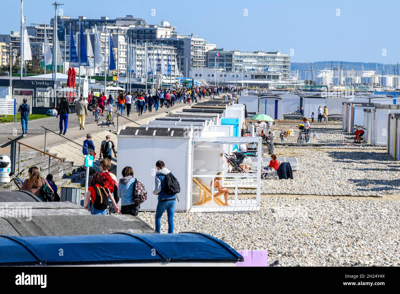 Le Havre (Normandy, north western France): the beach Stock Photo