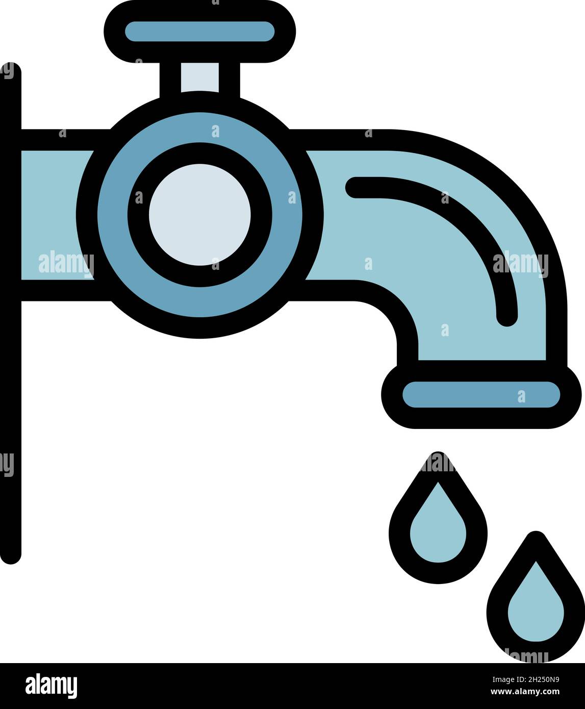 Water tap icon. Outline water tap vector icon color flat isolated Stock ...