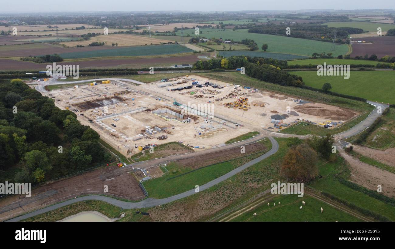 Beverley, UK. 20 Oct 2021. Subcontractor Jones Bros Civil Engineering