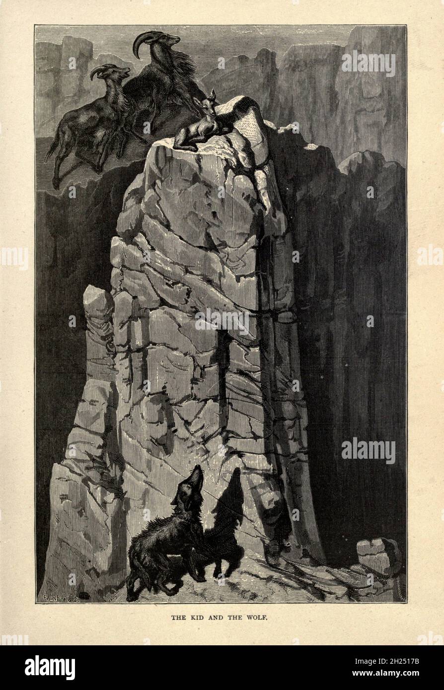 The Kid and The Wolf from AEsop's fables Illustrated by Joseph Benjamin ...