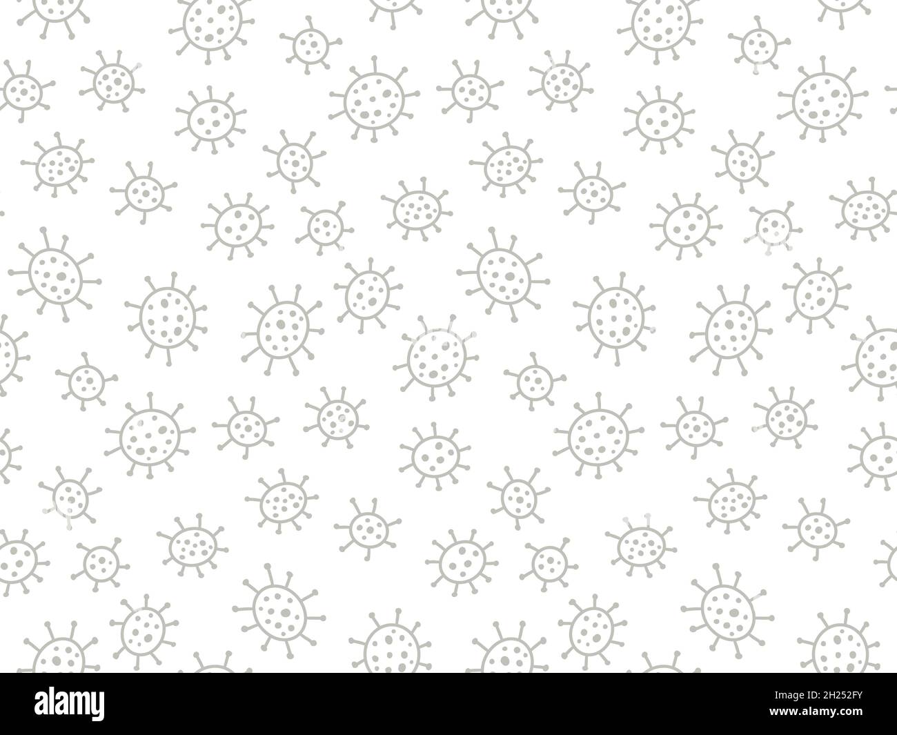 Doodle coronavirus background. hand drawn seamless pattern. Vector illustration Stock Vector