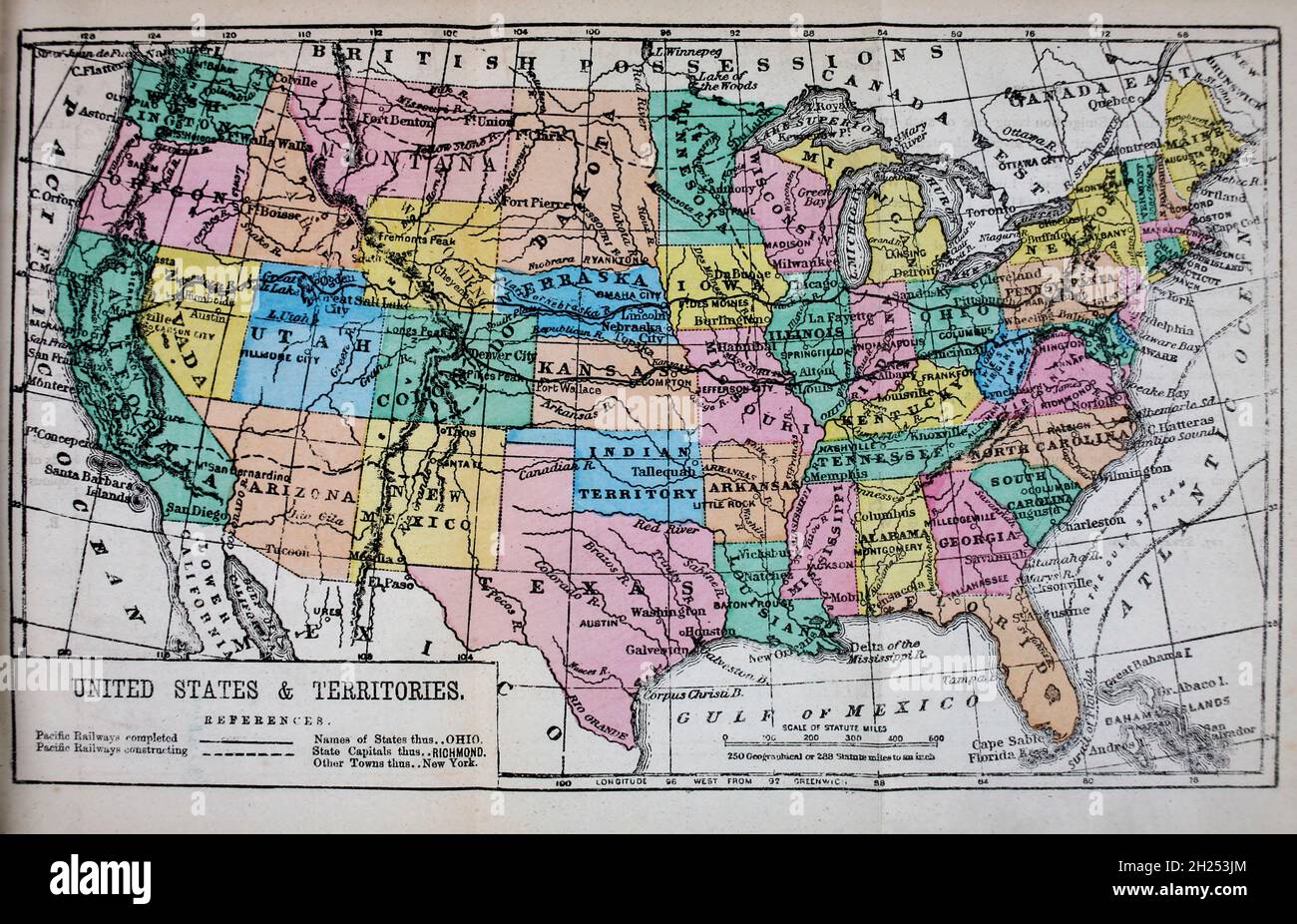 1870 map of united states high resolution stock photography and images alamy