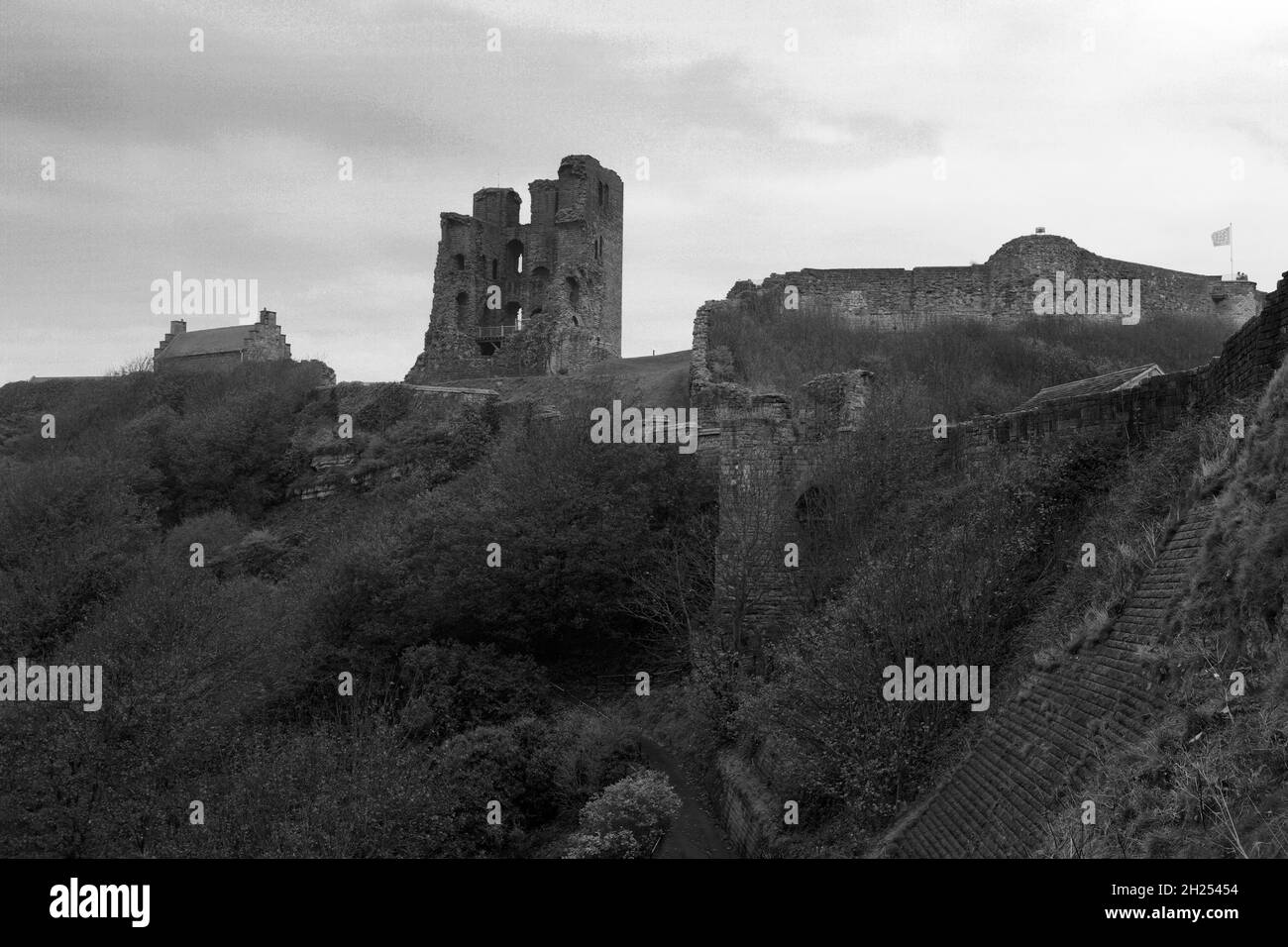 The Medieval ruins of Scarborough Castle, North Yorkshire, England, UK Stock Photo