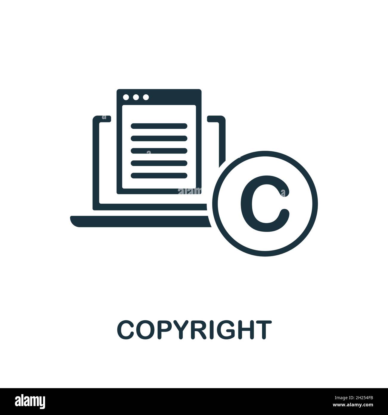 Copyright icon. Monochrome sign from content marketing collection