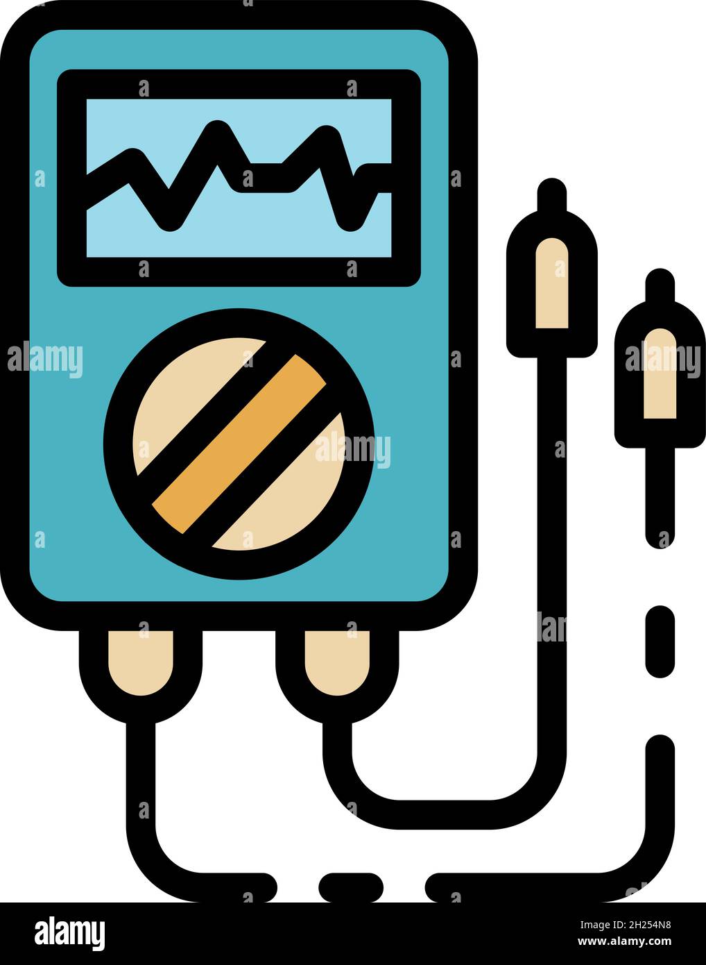 Electric multimeter icon. Outline electric multimeter vector icon color ...
