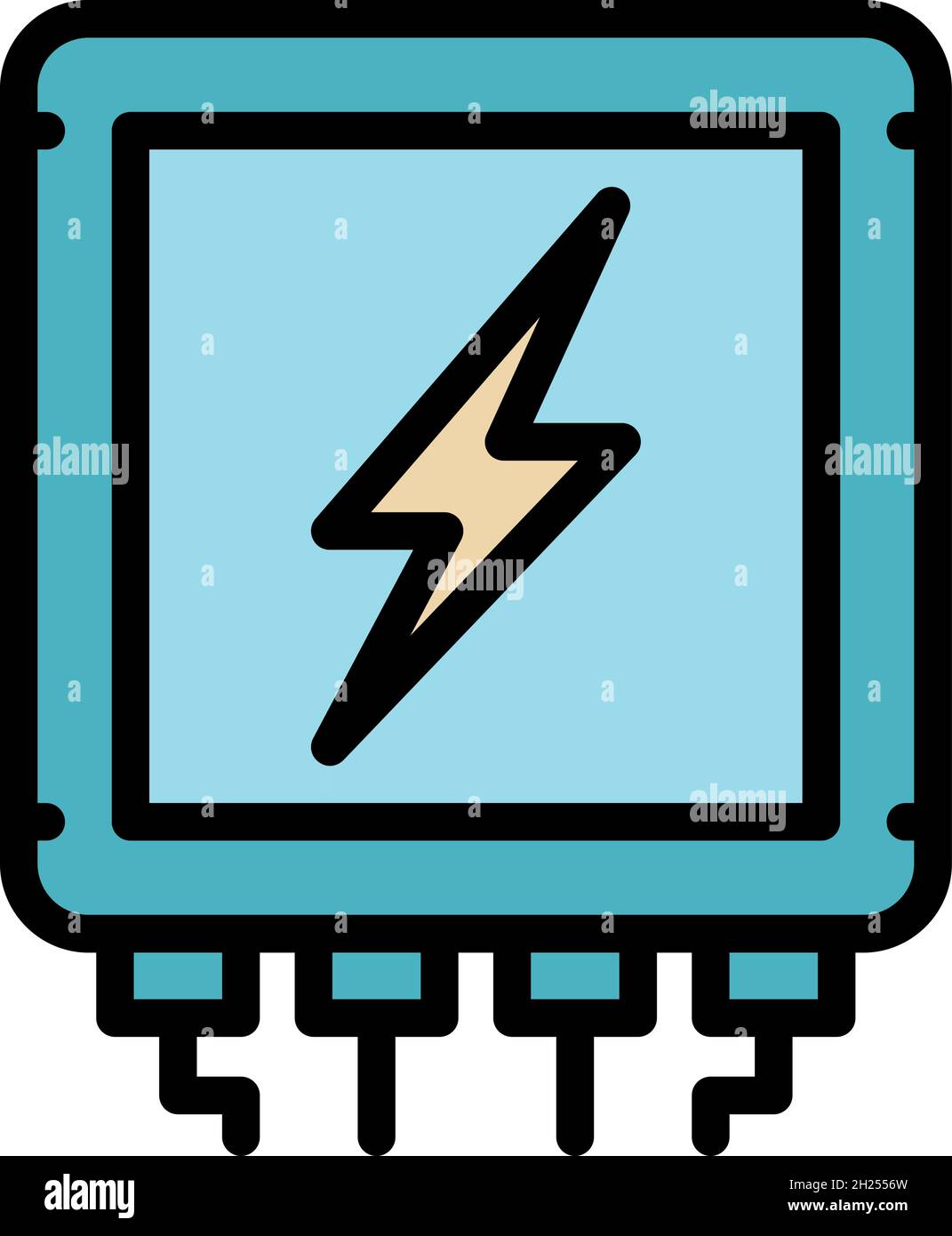 Electric cable box icon. Outline electric cable box vector icon color ...