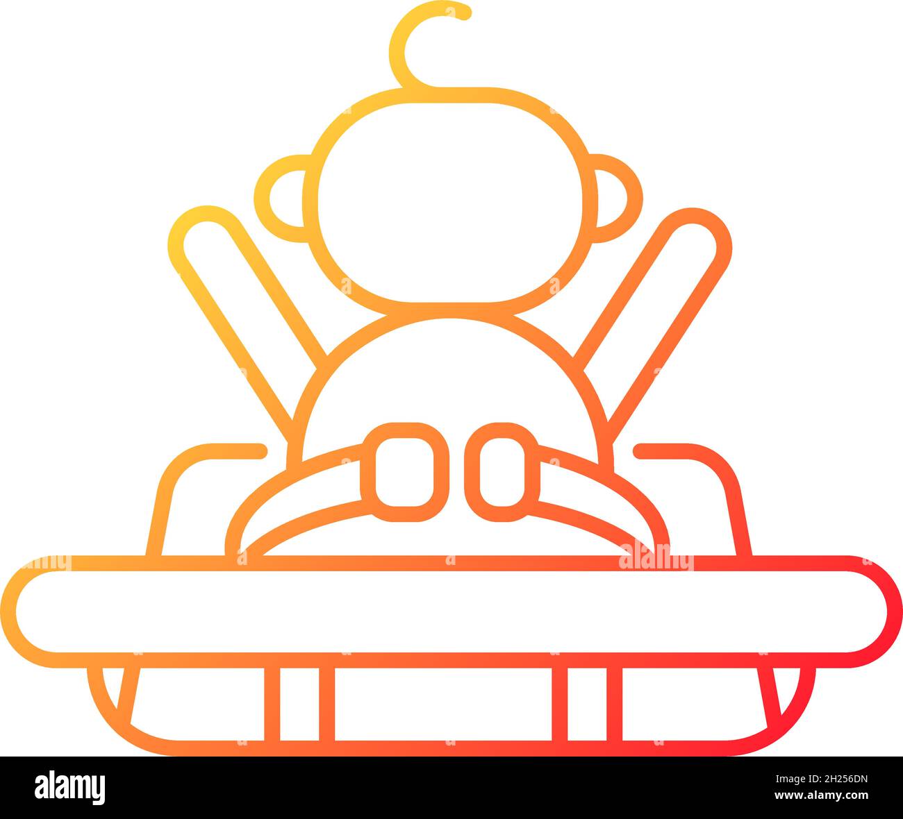 Buckle safety strap in grocery cart gradient linear vector icon Stock Vector