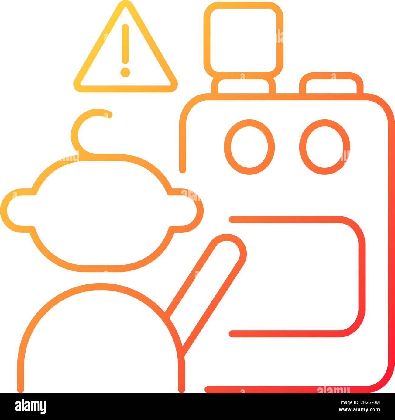 Child and cooking appliances gradient linear vector icon Stock Vector