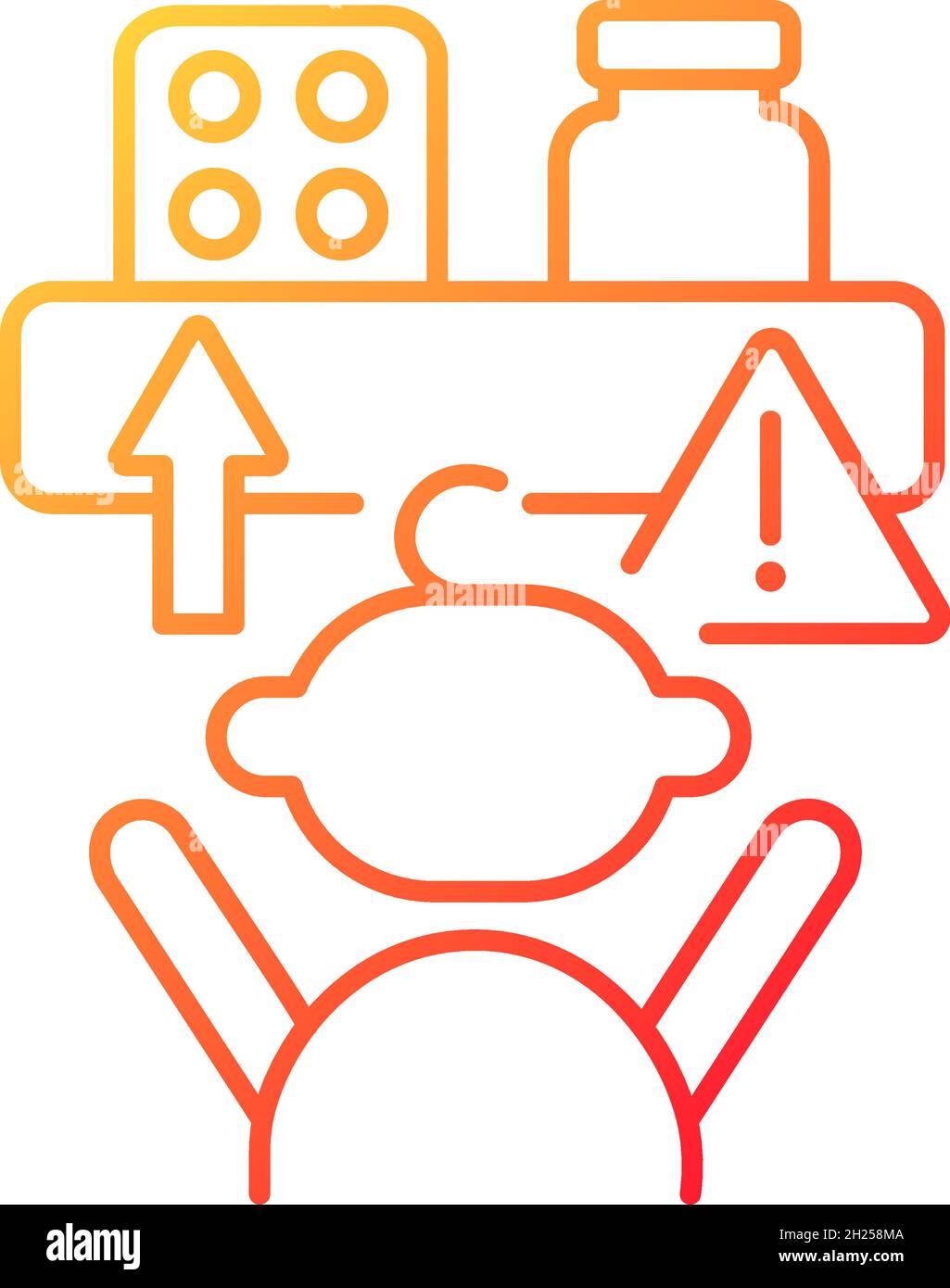 No access to medicine gradient linear vector icon Stock Vector