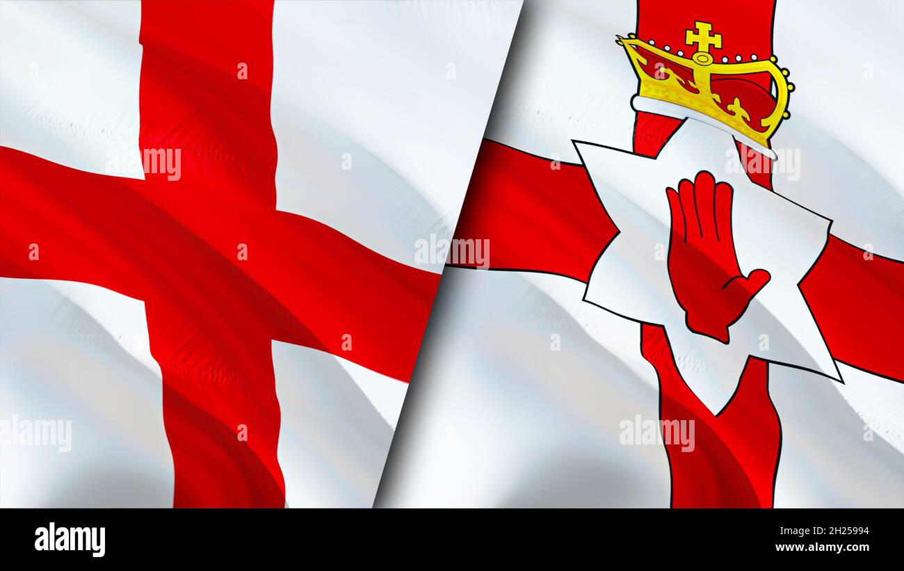 England And Northern Ireland Flags 3D Waving Flag Design Northern england-and-northern-ireland-flags-3d-waving-flag-design-northern