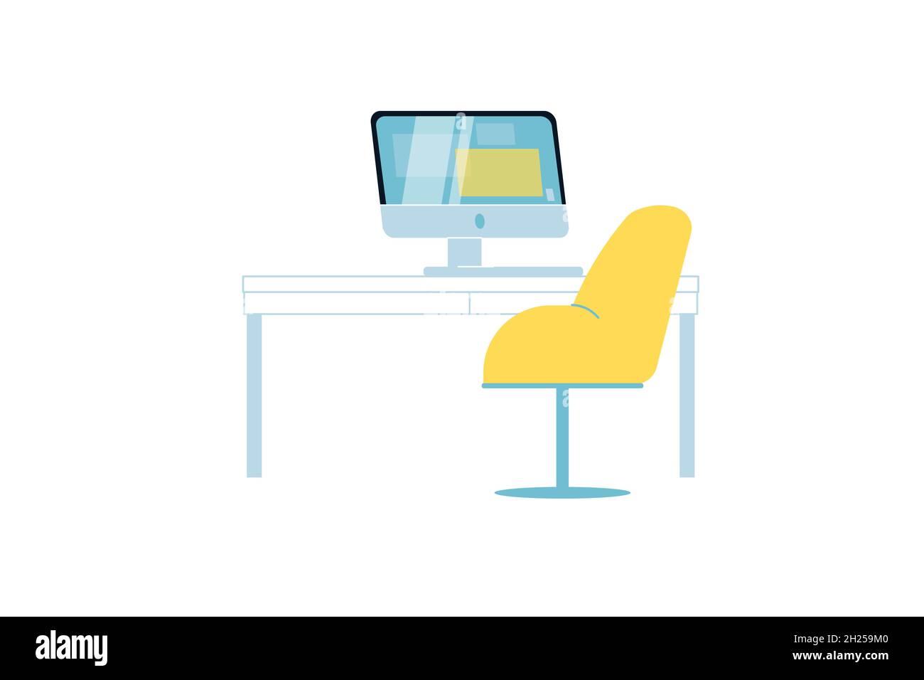 Office desk with work essentials vector design. Stock Vector by