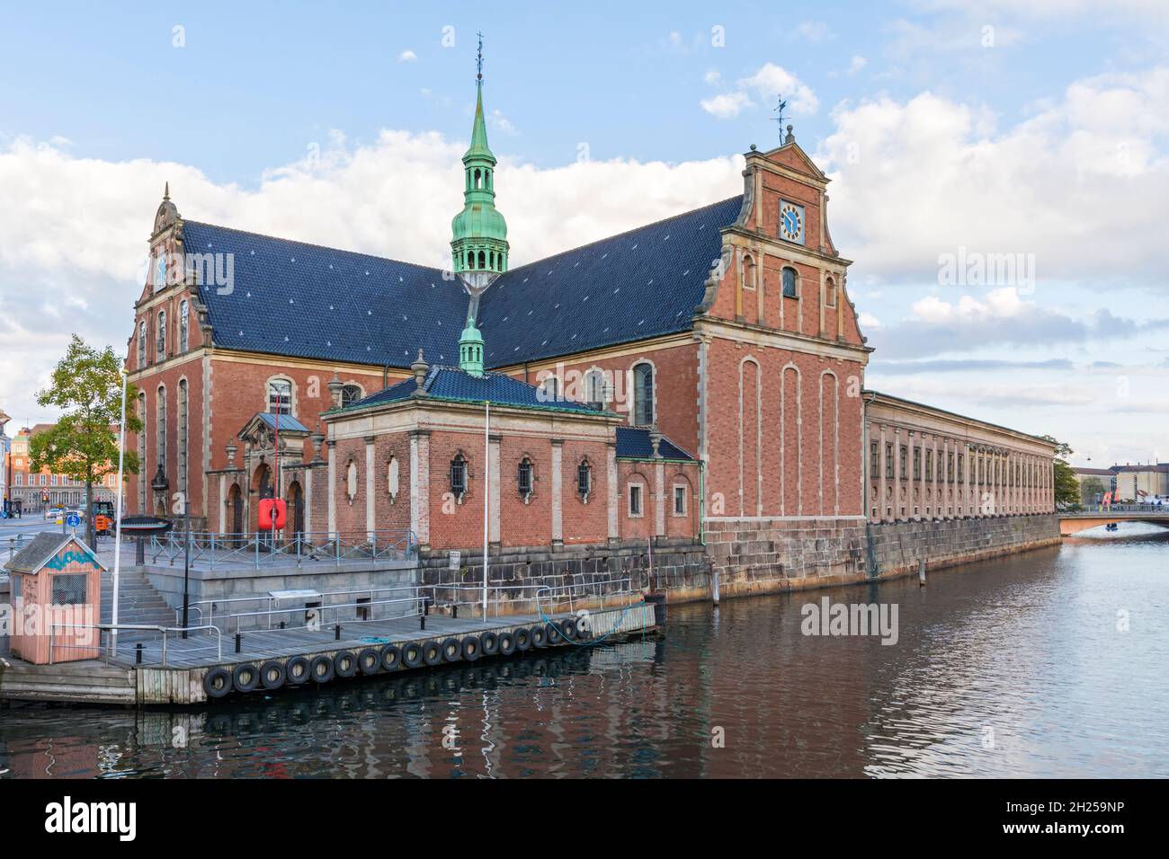 17th century Holmens Kirke church on Holmens Canal at Copenhagen, Denmark Stock Photo