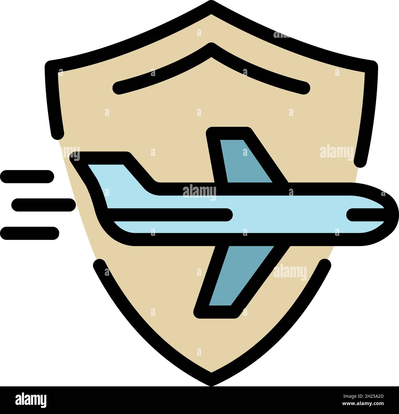Flying insurance icon. Outline flying insurance vector icon color flat ...