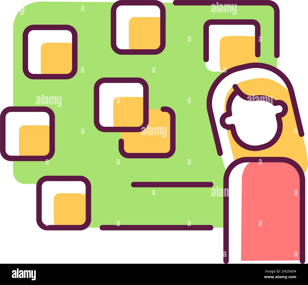 Derealization RGB color icon Stock Vector