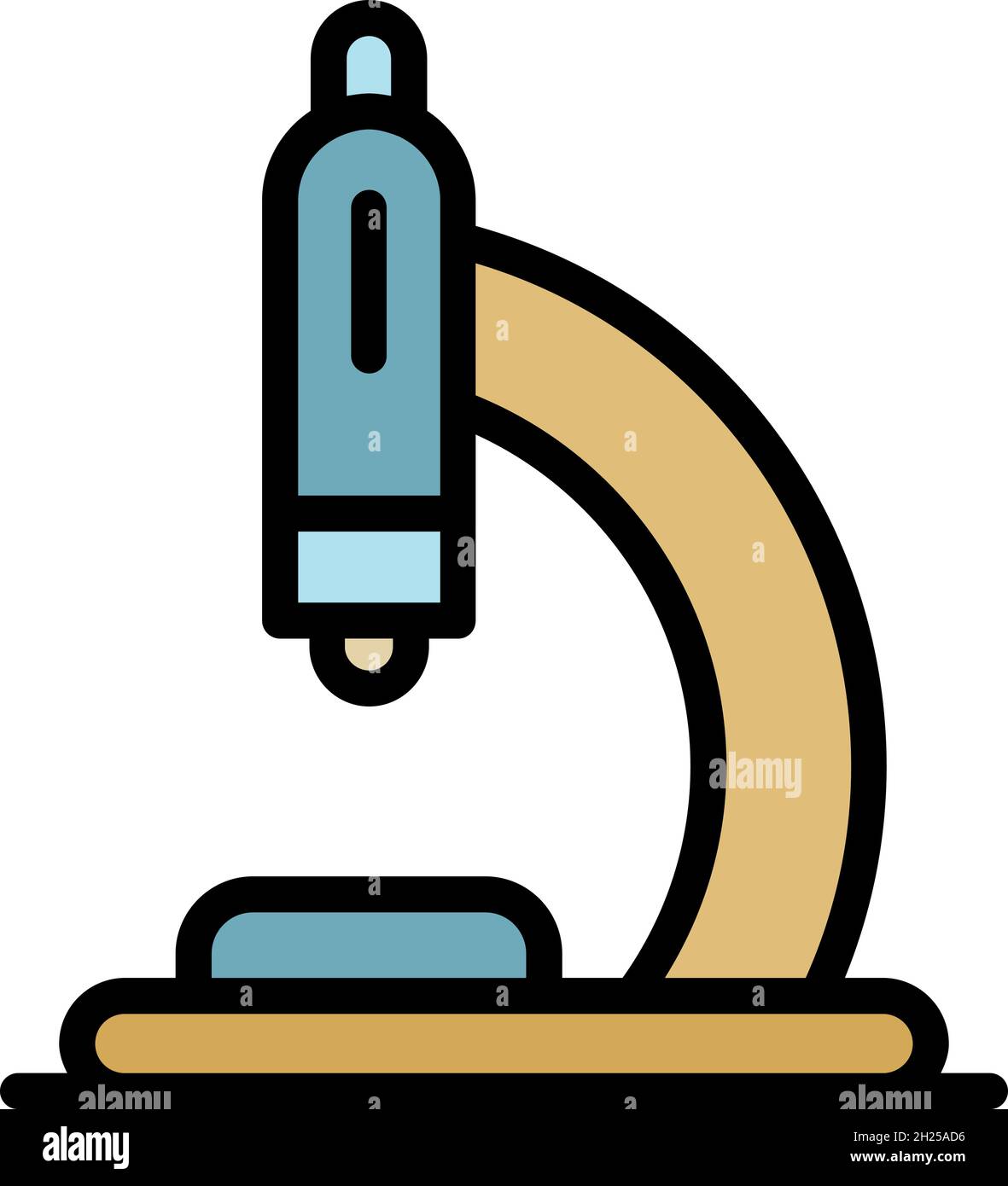 Microscope icon. Outline microscope vector icon color flat isolated ...