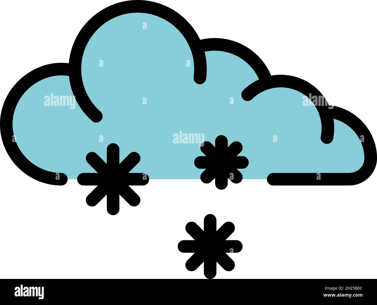 Snowing cloud icon. Outline snowing cloud vector icon color flat isolated Stock Vector